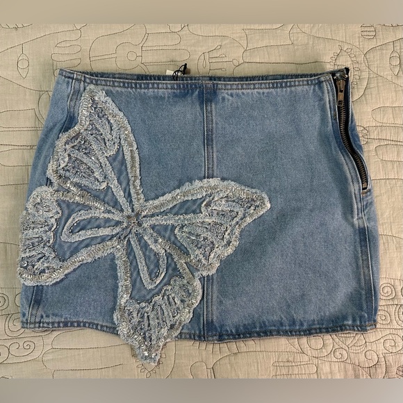 PatBO Dresses & Skirts - NEW PatBO Camila Coelho Denim Skirt NWT Sz 2 Beaded Accents